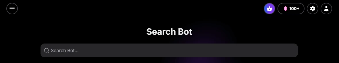 Real Yollo AI desktop search interface with navigation and search field
